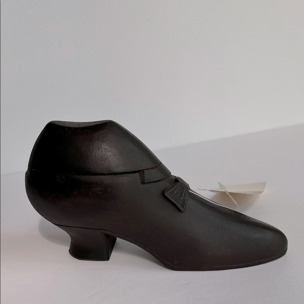 Wooden Shoe Secret Storage Vintage Palecek Carved Wood Shoe Box NWT - Picture 3 of 11
